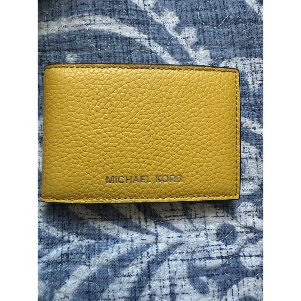 MICHAEL KORS Jet Set Leather Card Holder Yellow Brand New